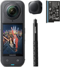 Insta360 X5 Starter Bundle - Waterproof 8K 360° Action Camera, Leading Low Light, Invisible Selfie Stick Effect, Rugged & Replaceable Lens, 3-Hour Battery, Clear Audio, Stabilization