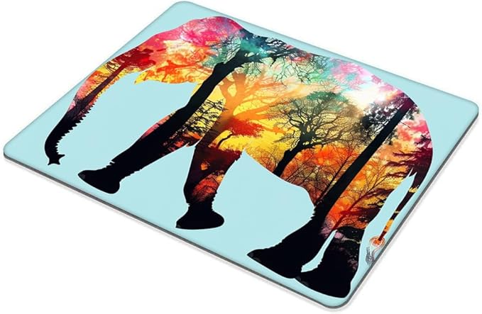 Square Mouse Pad Colorful Forest Elephant-1,Gaming Mouse Pads for Desk,Soft Computer Waterproof Non-Slip Mouse Mat