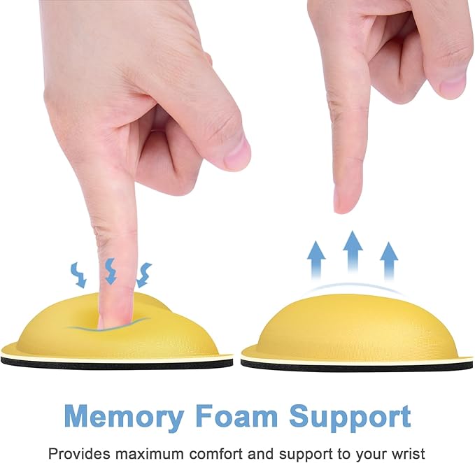 Dapesuom Mouse Wrist Rest, Ergonomic Memory Foam Mouse Wrist for Computer Desk Mats Support, Hand Rest Pad Cushion for Gaming, Office, Laptop, Men, Women, Pain Relief & Easy Typing, Apricot Yellow