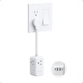 TROND Outlet Extender with 6 Inch Cord - Multi Plug Wall Outlet with PD 20W USB C Plug Adapter, Ultra Short Extension Cord, 3 Way Power Splitter for Bathroom Kitchen Office Dorm Travel Essentials