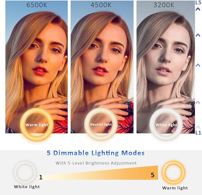 Video Conference Lighting Kit， Clip on Light Reading Lights， Ring Light, 360 ° Flexible Gooseneck Bed Night Light ，Computer Laptop Video Conferencing
