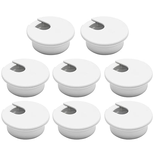 Desk Grommet 2" (50 mm), Desk Cord Hole Cover, Cable Grommet ABS Plastic, Desk Hole Grommet for Office and Home Table Cable, Detachable Cable Cord Organizer (White 8 Pcs)