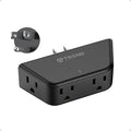 TROND Multi Plug Outlet Extender - Surge Protector Outlet Splitter with 4 Grounded Sockets, Angled Wall Plug Adapter, 900J, Multiple Wall Expander for Bathroom Kitchen Travel Dorm Room, Black