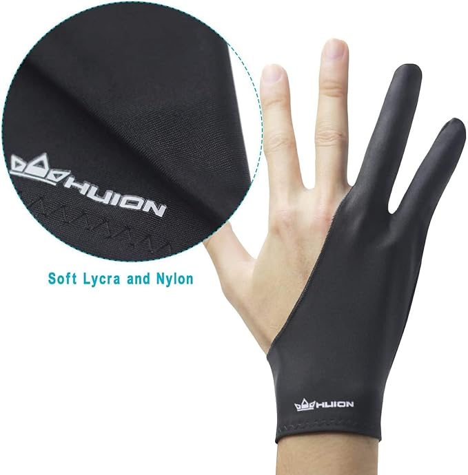 HUION Artist Glove for Drawing Tablet (1 Unit of Free Size, Good for Right Hand or Left Hand) - Cura CR-01