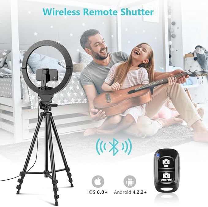 Sensyne 14" Ring Light with Tripod Stand, LED Circle Light with Phone Holder, for Photo Selfie, Video Recording, Zoom Meeting