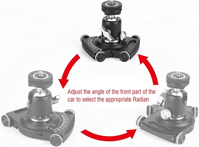 Camera Slider, Camera Car Aluminium Alloy 4 Wheeled Tabletop Slider with 1/4 Screws, Filming Equipment for Ball Head Phone Clamp DSLR Camera Video Camcorder