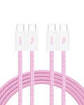 Belkin USB C to USB C Cable 2-Pack, 6.6ft, 60W - Type C Charger, iPhone Charger Cord, Soft, Braided, Flexible for iPhone 16, Galaxy S25, Pixel 9, Airpods, iPad Pro & More, Travel Essentials - Pink