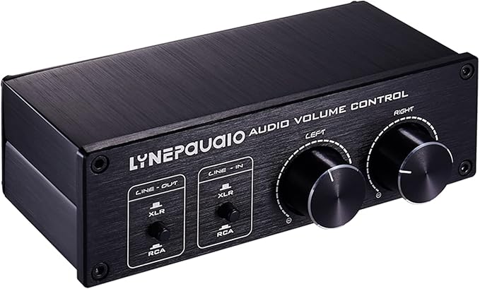 Volume Controller, Audio Volume Control Box, Passive Audio Volume Controller with Fully-Balanced & Single-Ended Mode XLR & RCA Interface for Home Stereo System Pre-Amplifier Speaker