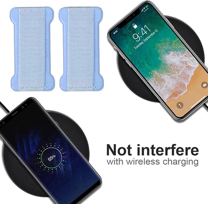 Phone Grip Holder for Hand, Universal Finger Strap Phone Holder, Finger Selfie Grip Compatible with Most Smartphones (Light Blue) - 2Pack