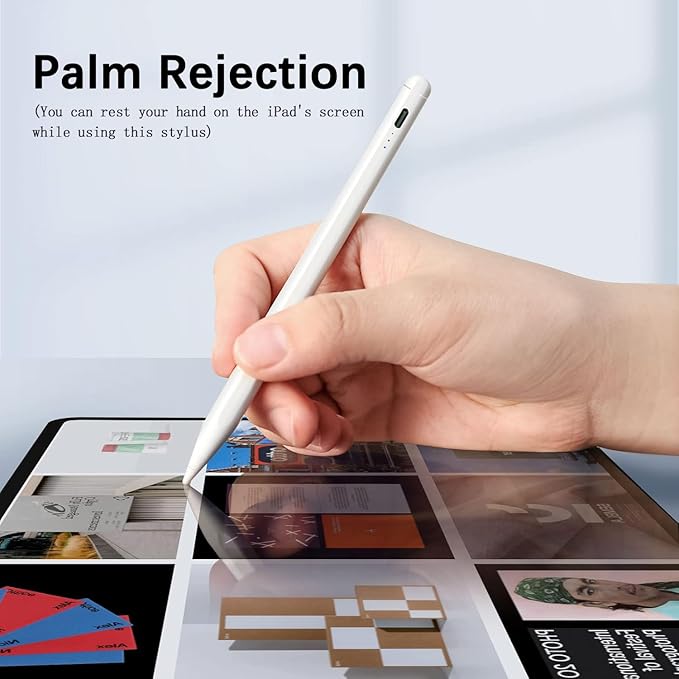 Stylus Pen for iPad (2025-2018),Tilt Sensitivity Palm Rejection Fast Charge Stylus Pencil,iPad Pencil for i Pad 11th A16/10/9/8/7/6th & Pro 13/12.9/11(M4) & Air 13/11(M3/M2) & Mini A17 Pro/6/5