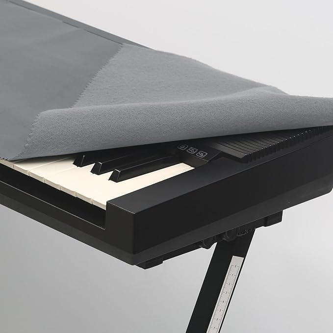 Piano Keyboard Cover 88 Keys,Piano Keyboard Dust Cover,Premium Protection for Electronic Keyboards ,Dirt-Proof, Light Luxury Design-gray