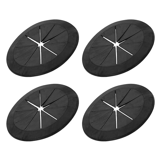 PATIKIL Desk Grommet 2-3/8", 4 Pcs Round Cable Grommet Cord Hole Cover with Adhesive Tape Flexible Table Wire Organizer for Office Home Table Countertop, Black