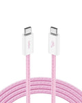 Belkin USB C to USB C Cable, 6.6ft, 60W - Type C Charger, iPhone Charger Cord, Soft, Braided, Flexible for iPhone 16, Galaxy S25, Pixel 9, Airpods, iPad Pro, Tablet & More, Travel Essentials - Pink
