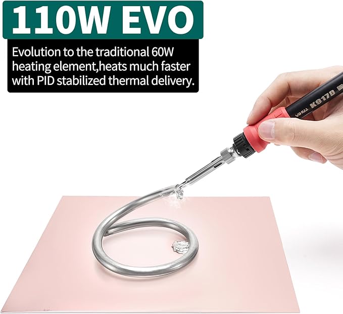 YIHUA 939D+ III EVO Digital Soldering Iron Station Kit 110W High Power with LCD display, 4 Memory Channels, Sleep Mode, Digital Calibration, Solder Wire, Helping Hands, Magnifier, 3 Soldering Tips