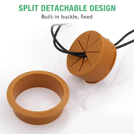 5 Pcs Desk Grommet 2-1/16" / 53 mm, Desk Hole Cover for Cables Coffee, Cable Grommet ABS Plastic, Desk Hole Grommet for Home & Office Pc, Detachable Cable Cord Organizer