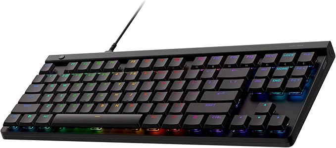 Logitech G515 TKL Wired Low Profile Gaming Keyboard, Fully Customizable RGB, Double-Shot PBT Keycaps, Tactile/Brown Switches - Black