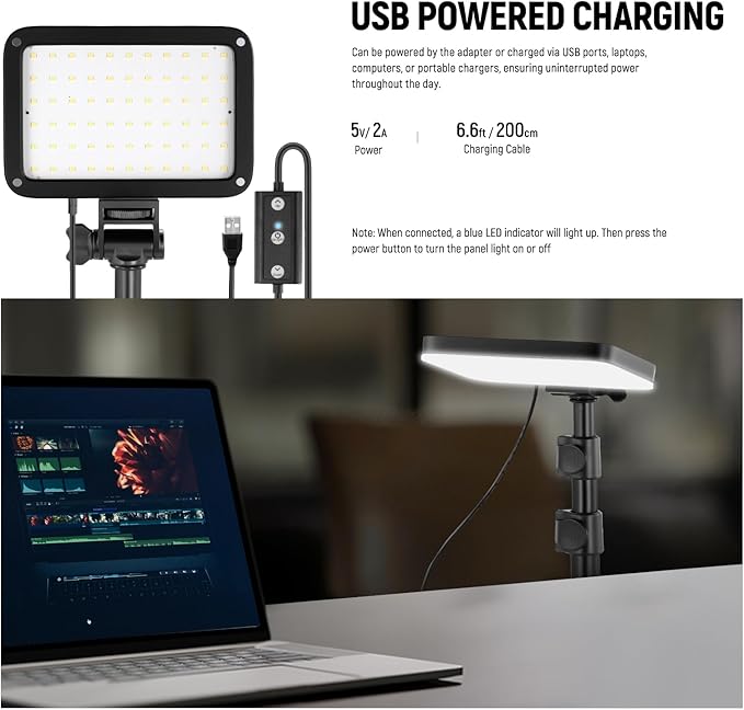 NEEWER BASICS LED Video Light, 2 Pack Studio Panel Key Lighting Kit with Tripod Stands & Filters, Bi Color Dimmable Portable 3200~5600K CRI95 750lux for Photography Recording Streaming Podcast, BP66