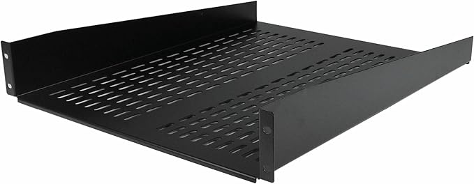 StarTech.com 2U Server Rack Shelf - Universal Vented Rack Mount Cantilever Tray for 19" Network Equipment Rack & Cabinet - Heavy Duty Steel - Weight Capacity 50lb/23kg - 22" Deep Shelf (CABSHELF22V)