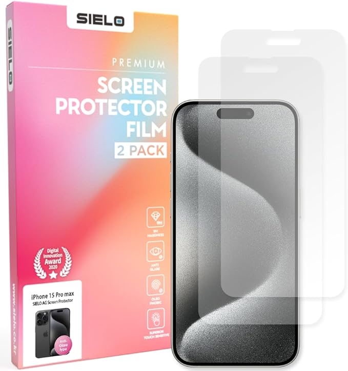 SIELO 2 Pack Matte Screen Protector, 9H Hardness Shatterproof & paper-feel PET Film, Anti-Glare & Anti-Fingerprint Case Friendly Screen Protector Film.