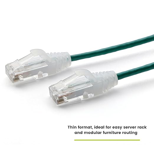 TRUECABLE Cat6 Component Rated Patch Cable, Unshielded (U/UTP), 14ft, Green, 28AWG Solid Copper, Snagless 10G High-Speed Ethernet Cable, PoE++ 4PPoE 100W, UL Listed, RoHS-3, 1 Pack