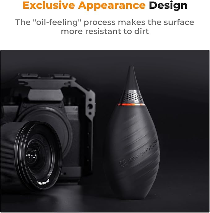 K&F CONCEPT Soft Tip Strong Air Blower, Single Air Intake Camera Lens Blower with Short Nozzle, for Digital SLR Lens Sensor LCD Screens Musical Instruments Keyboards Telescope Filters