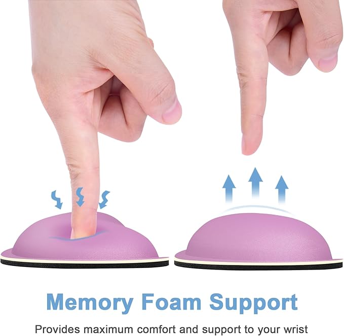 Dapesuom Mouse Wrist Rest, Ergonomic Memory Foam Mouse Wrist for Computer Desk Mats Support, Hand Rest Pad Cushion for Gaming, Office, Laptop, Men, Women, Pain Relief & Easy Typing, Radiant Orchid