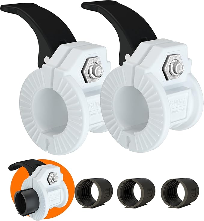 Barbell Clips 1 Inch Quick Release Weight Clamps 0.9-1.18inch Multi-Size Adjustable Olympic Clamps for Bars