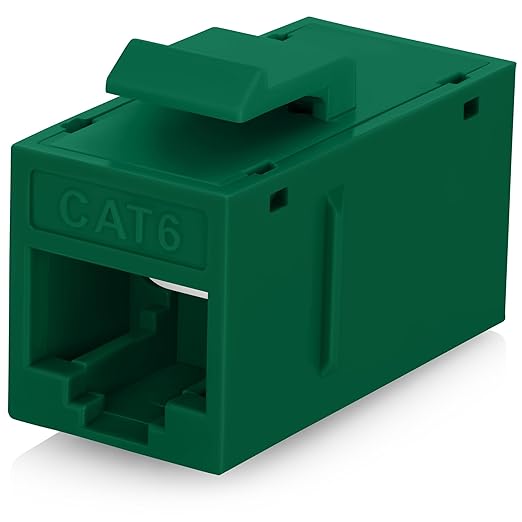 Everest RJ45 CAT6 Keystone Coupler in Green (48-Pack) - RJ45 Coupler - Cat6 Keystone Jacks
