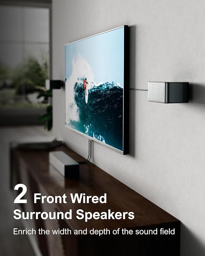 ULTIMEA 7.1 Surround Sound System for TV with Dolby Atmos, 460W Sound Bar for TV with 6.5" Subwoofer, APP Control, 4 Wired Surround Speakers, Home Theater Sound System, Poseidon D80 (2025 Upgrade)