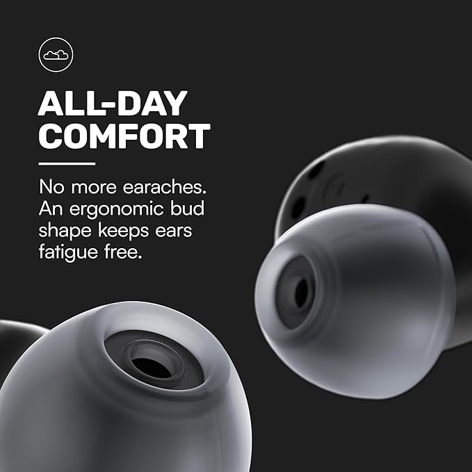 Raycon Everyday Earbuds Plus - Bluetooth True Wireless in-Ear Buds with 32 Hours Playtime, Multipoint Technology, Extreme Comfort, and Active Noise Cancellation (Carbon Black)