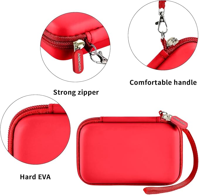 Travel Case for UCOMX for Nano/for Iseyyox/for LISEN/for RTOPS 3 in 1 Wireless Charger, Foldable Magnetic Charging Station Storage Holder Bag for Fast Charge Pad Cable and Adapter, Red-Box Only