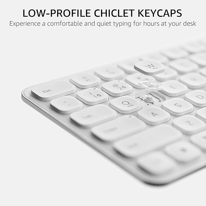 Rapoo 9360M Wireless Keyboard and Mouse Combo, Blade-Series E9310M 99-Key Ultra-Thin Keyboard and M300G Silent Mouse, Support 4 Devices, Quiet, Compact, Battery Powered, for Windows/Mac/Linux/Chrome