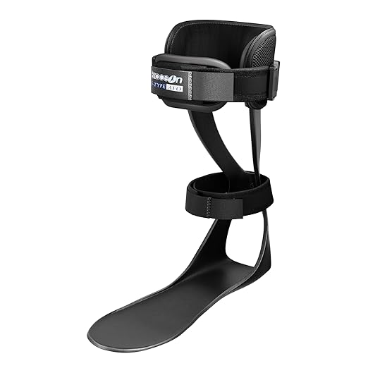 Brace On AFO S-Type - Drop Foot Stabilizer Brace, Moldable, Trimmable, Lightweight Polyethylene, Braces for Men, AFO Brace and Foot Drop Braces, Boot for Injured Foot, Men, Right