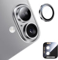 MAGIC JOHN for iPhone 16Plus/16 Camera Lens Protector [Alignment Kit&1:1 Invisible Perfect Fit] 9H Aerospace Tempered Glass Anti-Scratch Durable, Individual Cover Ring, Case Friendly, Set of 2, Sliver