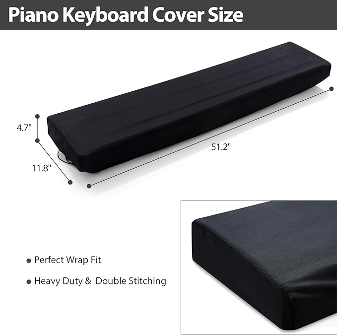 88 Keys Electric Piano Keyboard Dust Cover, Adjustable Electric Piano Keyboard Covers for Digital Electric Pianos, Full Cover Elastic Lock Music keyboard Protector Cover