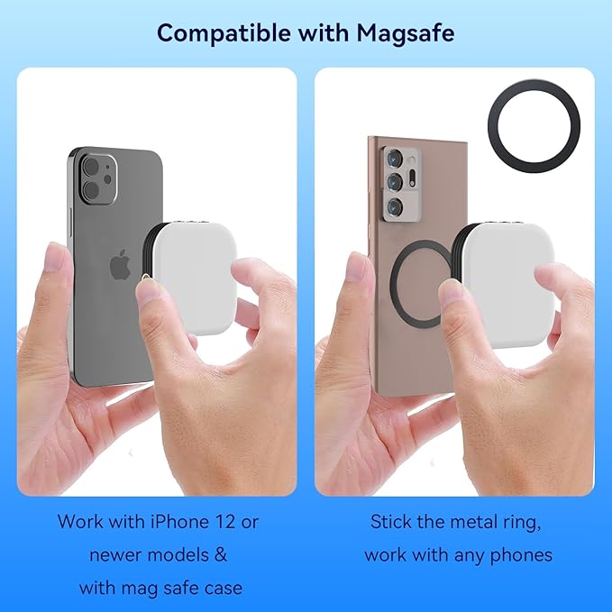 Mini Magnetic Phone Selfie Light Compatible with iPhone Magsafe, Clip on Pocket Light for Tablet Laptop Computer Zoom Video Call TikTok YouTube Video Recording Phone Filming Makeup