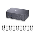 (Desktop only) AV Access Docking Station Triple Monitor 8K@60Hz, with 6 DP Cables, DisplayPort 2.0, 1G Ethernet, USB 3.0, KVM Switch 3 Monitors 2 Computers, 4K@165/144Hz, 2K@144Hz for Dell HP