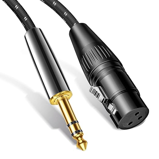 Kumiho XLR Female to 1/4 Inch 6.35mm TRS Stereo Cable Hi-Fi Balanced Bi-Shielded Interconnect Patch Cables for Microphones, Amplifiers, Mixers, Speakers 5FT