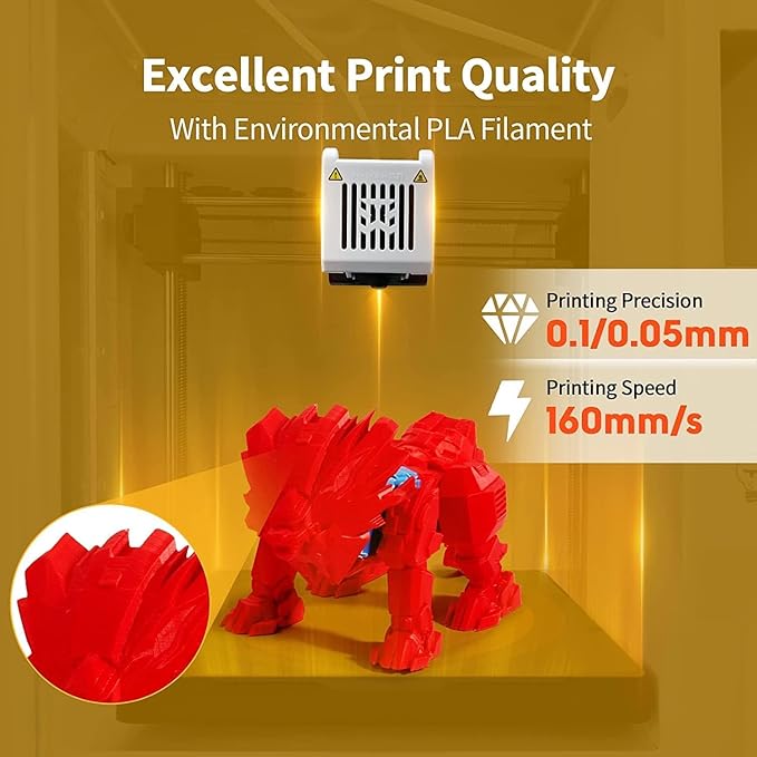 X-Maker 3D Printer for Kids and Beginners, Fully Assembled High-Speed 3D Printer with Auto Leveling Bed, Wi-Fi Printing, High Precision Small 3D Printer with App, PLA Filament Supported