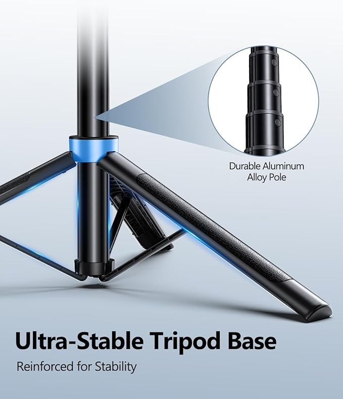 UBeesize 70'' Auto Face Tracking Tripod 360° Rotation with Stand, Phone Tripod with Fill Light, Selfie Stick & Phone Stand for Recording, Vlog/Live Stream/Video/TikTok, Compatible with iPhone/Android