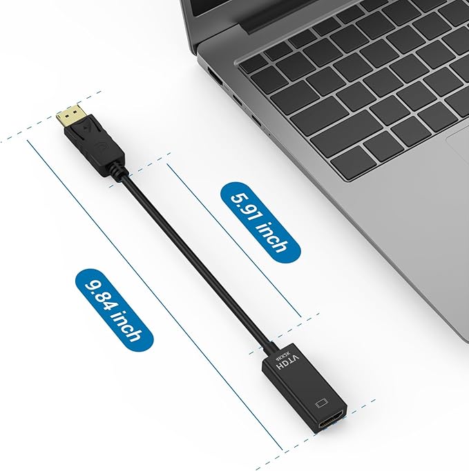 Half a Dozen 4K DisplayPort to HDMI Adapter, 6PCS Gold-Plated Uni-Directional DisplayPort PC to HDMI Screen Converter (Male to Female), Supports 3840x2160@30Hz