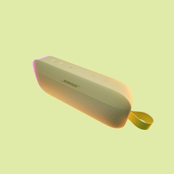 Bose SoundLink Flex Portable Bluetooth Speaker (2nd Gen), Portable Outdoor Speaker with Hi-Fi Audio, Up to 12 Hours Battery Life, Waterproof and Dustproof, Citrus Yellow - Limited Edition Color