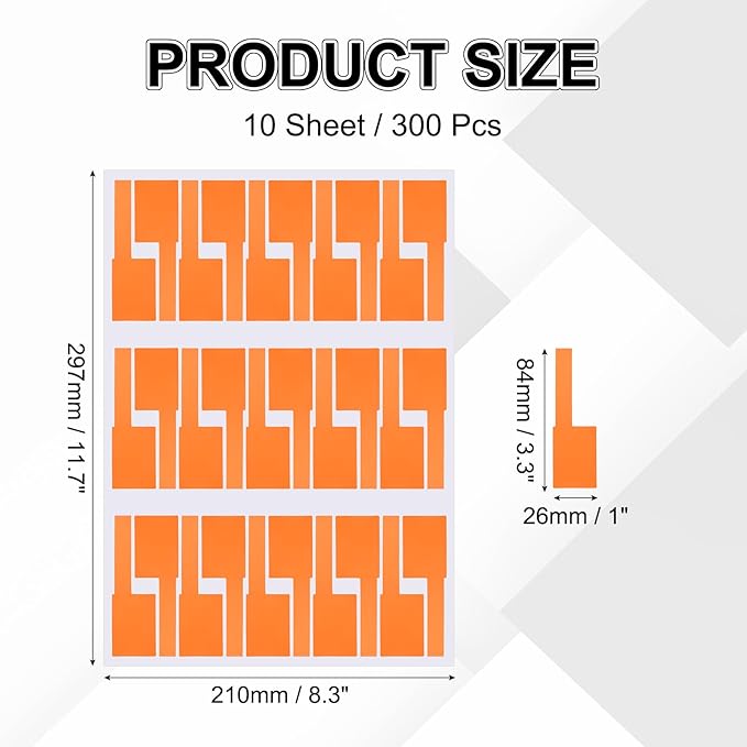 uxcell 300 Pcs Cable Labels, Waterproof Wire Cord Labels Tags, Cord Organizer Management Tags for Charger Cable Organizer Wire Markers Printer and Handwriting, Orange