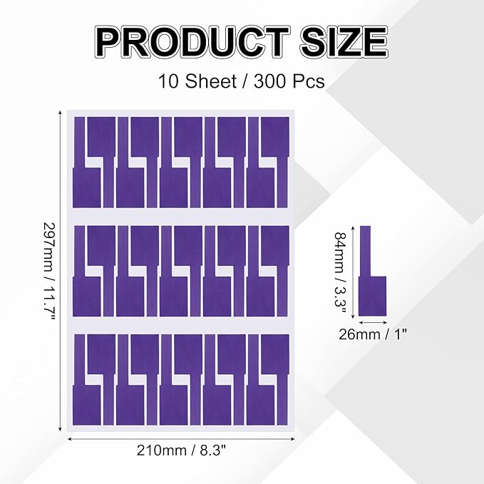uxcell 300 Pcs Cable Labels, Waterproof Wire Cord Labels Tags, Cord Organizer Management Tags for Charger Cable Organizer Wire Markers Printer and Handwriting, Purple
