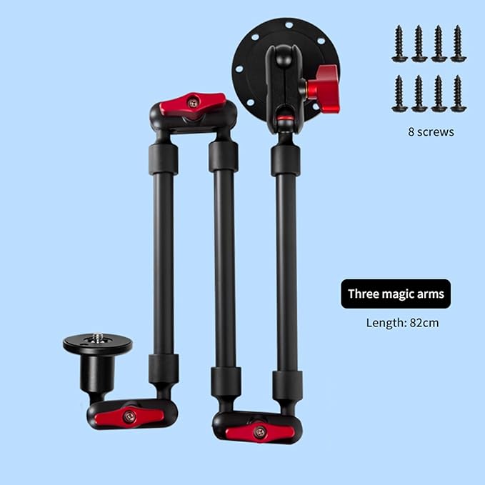 Adjustable Mobile Phone Holder for Desk, Wall Mount and Ceiling Mount Bracket for Phone and Other Smartphones (Metal Base +82cm arms)
