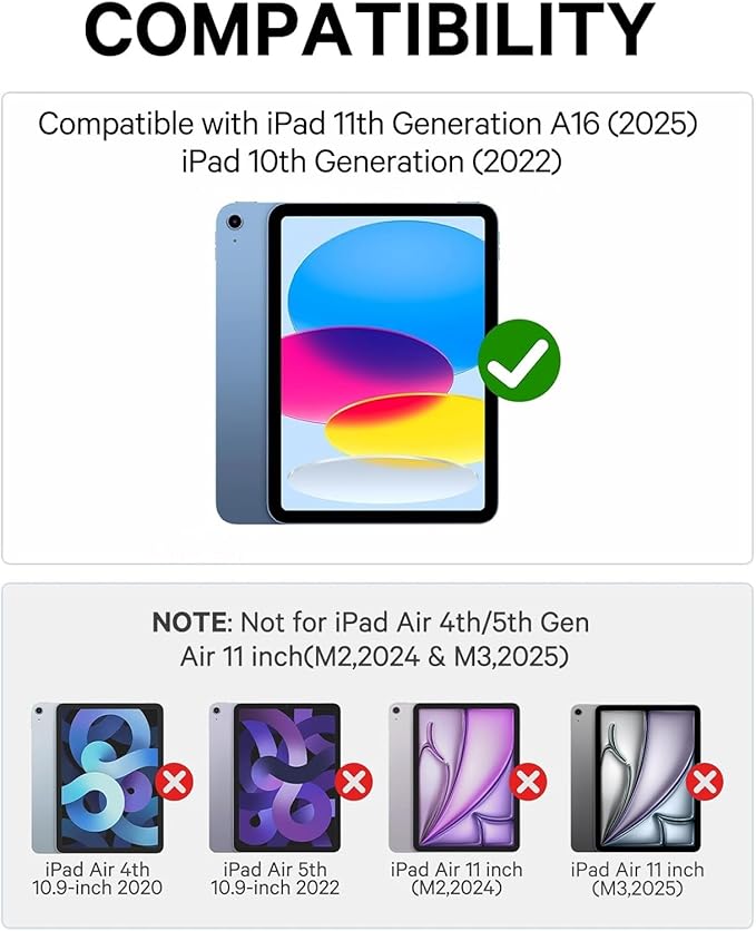 GreenLaw for iPad 11th(A16,2025)/10th(2022) Generation Case with Keyboard, Magic-Style Keyboard Stand, 7 Color Backlit, Stain-Resistant Surface, Multi-Touch Trackpad, Viva Magenta