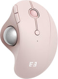 seenda Wireless Trackball Mouse, Bluetooth Ergonomic Rollerball Mouse, Rechargeable Multi Devices USB/Bluetooth Connection Thumb Control Compatible for Mac/Android/Windows Computers, Rose Pink