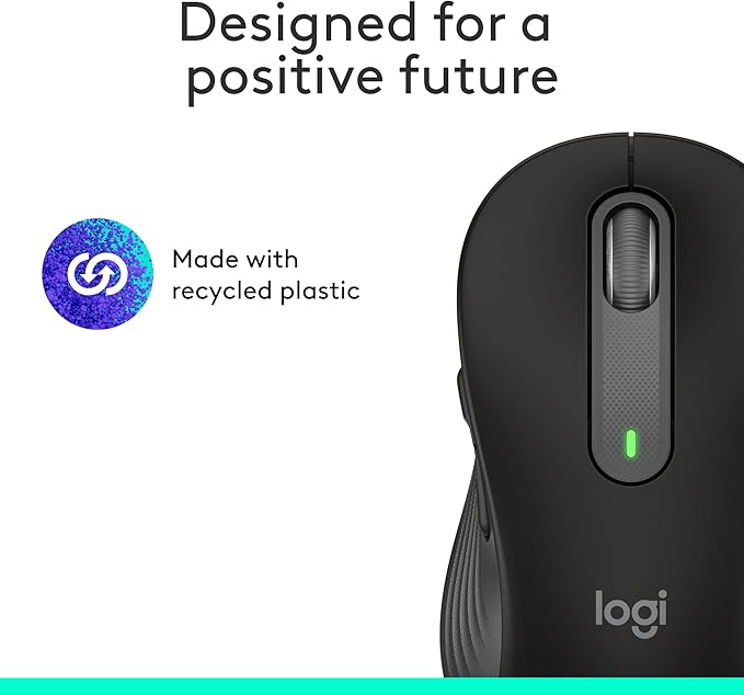 Logitech Wireless Mouse Signature M650 L Full Size - Large Hands, 2-Year Battery, Silent Clicks, Customizable Buttons, Bluetooth, PC/Mac/Chromebook - Black, Right-Handed, Large