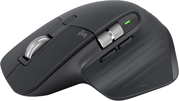 Logitech MX Master 3S Wireless Mouse Standard Edition with Logi Bolt USB Receiver, Ultra-fast Scrolling, Ergo, 8K DPI, Track on Glass, Quiet Clicks, USB-C, Bluetooth, Windows, Linux, Chrome - Graphite