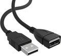 Long USB Extension Cable 10FT - Male to Female Data Transfer Adapter and Charging for Laptop, PlayStation, Xbox, Flash Drive - Black